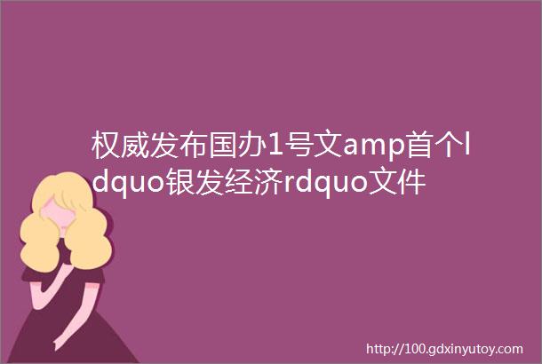 权威发布国办1号文amp首个ldquo银发经济rdquo文件关于发展银发经济增进老年人福祉的意见提出26项举措