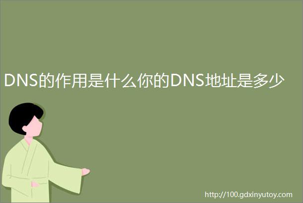 DNS的作用是什么你的DNS地址是多少